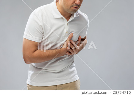 close up of man suffering from heart ache 28754710