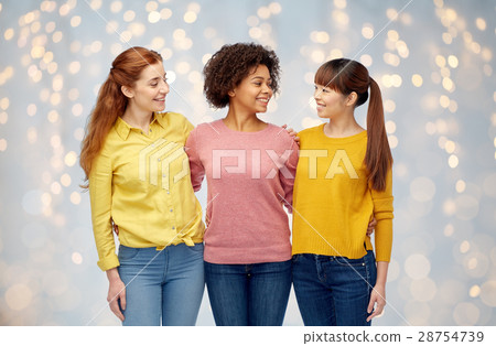 international group of happy women over lights international group of happy women over lights 28754739