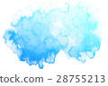 Abstract blue watercolor on white background. 28755213