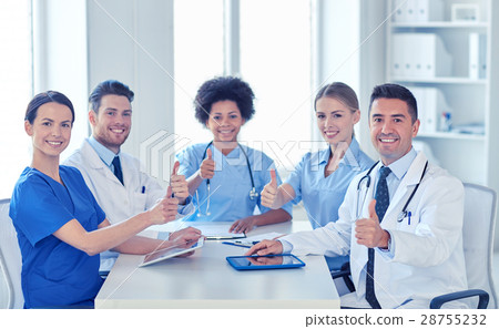 group of happy doctors meeting at hospital office group of happy doctors meeting at hospital office 28755232