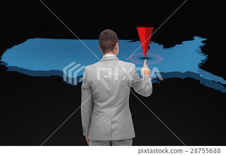 businessman with virtual usa map and pointer 28755688