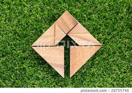 Tangram puzzle as arrow in square shape Tangram puzzle as arrow in square shape 28755748