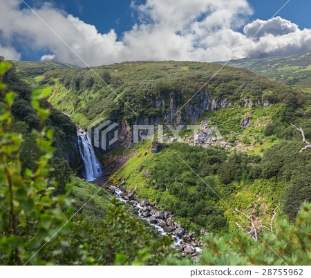 Waterfall Spokoyny in brookvalley at the foot of 28755962