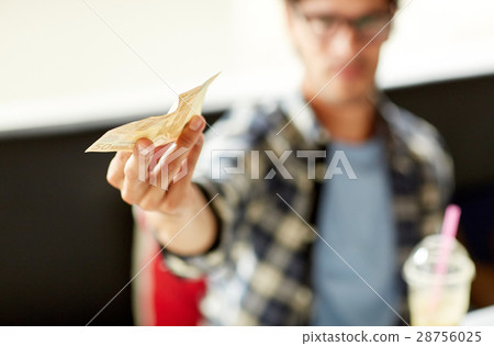 happy man with cash money paying at cafe happy man with cash money paying at cafe 28756025
