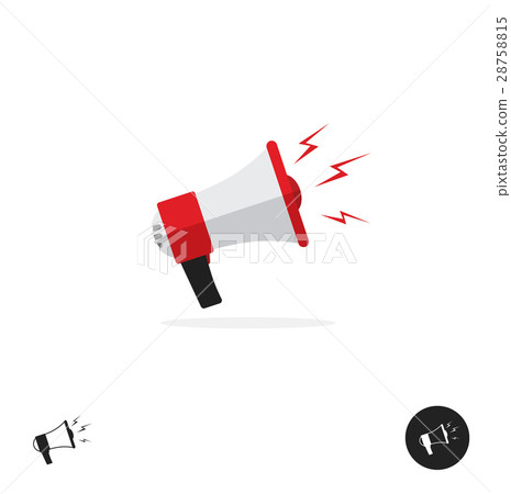 Bullhorn shout logo icon, news alert equipment 28758815