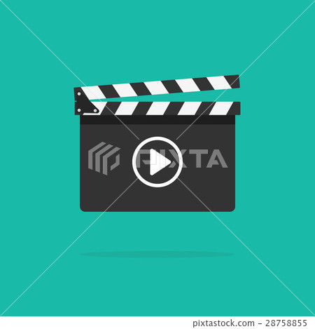 Clapperboard icon vector isolated on color 28758855