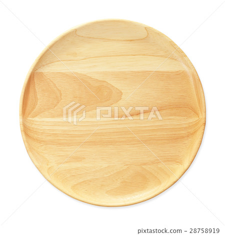 wooden plate top view on white background wooden plate top view on white background 28758919
