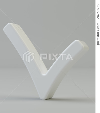 Check Mark in Gray studio Background 28759789