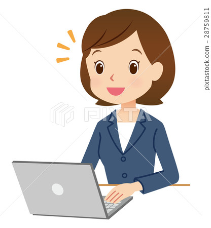 西裝女士電腦 28759811