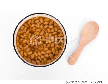 bowl of soy bean paste on white background 28759989