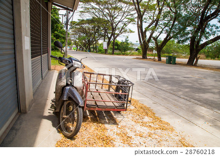 Old local Motorcycle Sidecar , Thailand. 28760218