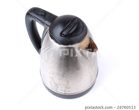 old metal kettle on the white background old metal kettle on the white background 28760513