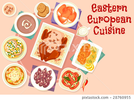 Eastern european cuisine festive dishes icon Eastern european cuisine festive dishes icon 28760955
