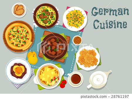 German cuisine meat dishes icon for dinner design 28761197