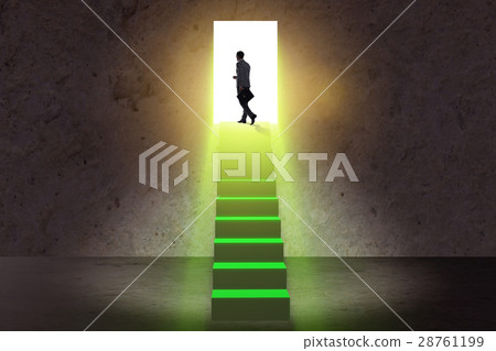 Young businessman climbing career ladder Young businessman climbing career ladder 28761199