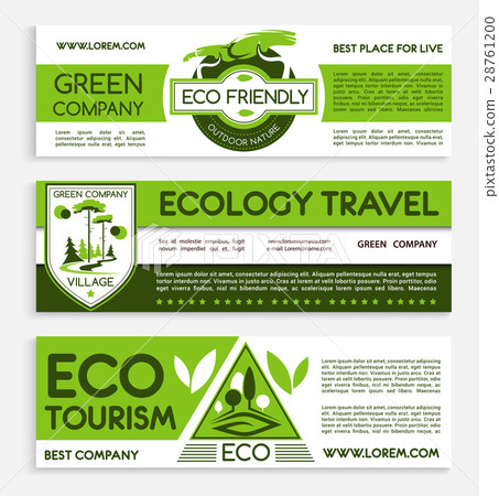 Green travel and ecotourism banner template design Green travel and ecotourism banner template design 28761200