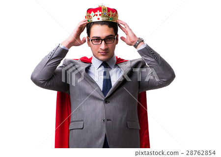 King businessman wearing red cover on white King businessman wearing red cover on white 28762854