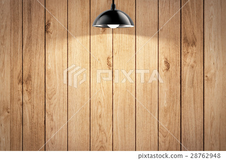 pendant lamp on wooden background 28762948