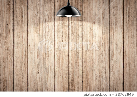 pendant lamp on wooden background 28762949