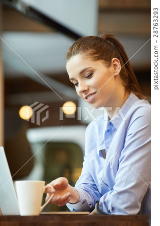 Business woman working or rest  in office 28763293