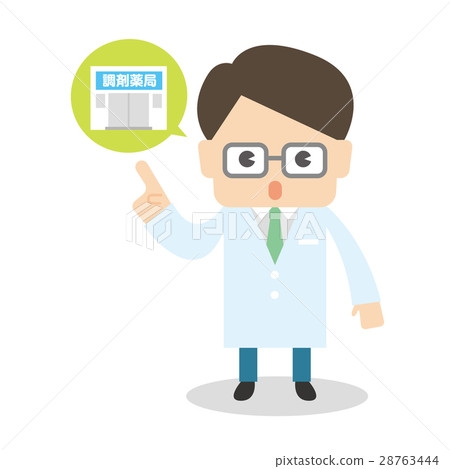 Male doctor pharmacist dispensing pharmacy in white coat Male doctor pharmacist dispensing pharmacy in white coat 28763444