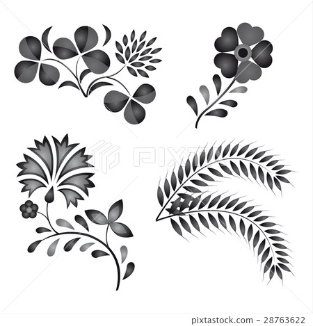 Traditional folk ornaments isolated 28763622