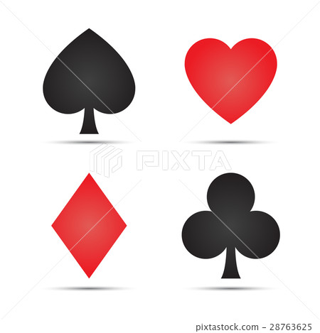 Playing card symbols isolated on white background 28763625