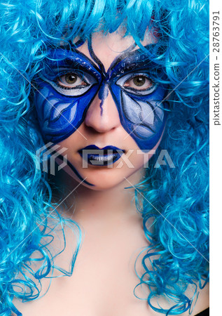 Face paint of woman with butterfly 28763791
