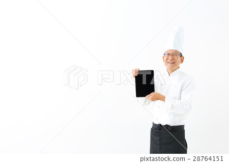 Chef showing tablet terminal 28764151