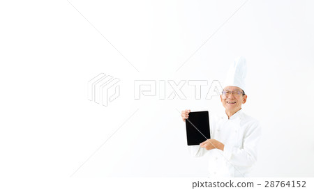 Chef showing tablet terminal 28764152