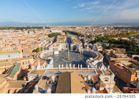 View of Vatican San Pietro square and Rome city View of Vatican San Pietro square and Rome city 28764305