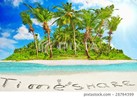 Whole tropical island within atoll in tropical . 28764399