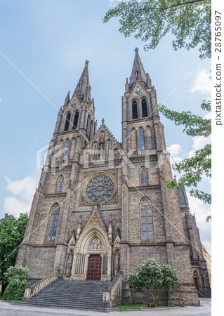 Church of Saint Ludmila main fasade in Prague. Church of Saint Ludmila main fasade in Prague. 28765097
