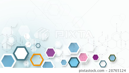 Vector circuit board and 3d paper hexagons 28765124