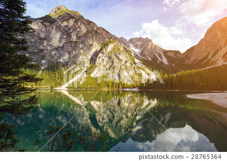 view at the Braies lake view at the Braies lake 28765364