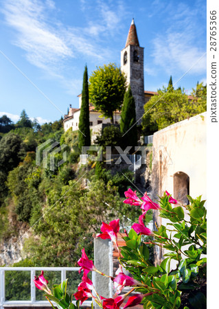 view of the tower at the famous small town Tremosine view of the tower at the famous small town Tremosine 28765366