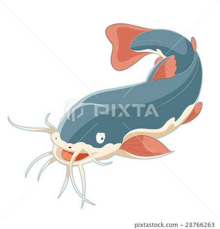 Cartoon smiling Catfish 28766263