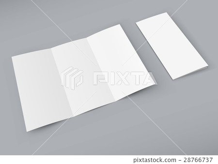 Blank white trifold booklet 28766737