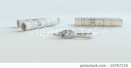 House key on house plan House key on house plan 28767238