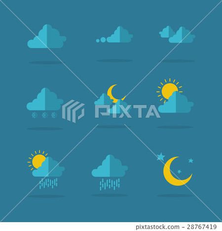 Illustration of weather icon set Illustration of weather icon set 28767419