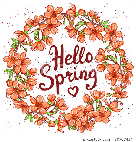 Hello Spring greeting card Hello Spring greeting card 28767434