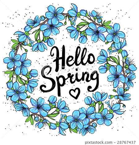 Hello Spring greeting card Hello Spring greeting card 28767437