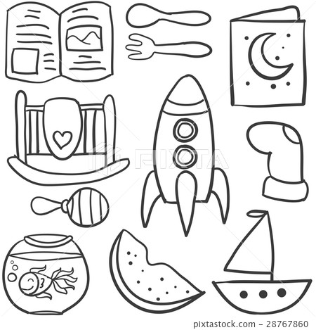 Doodle of baby collection element Doodle of baby collection element 28767860