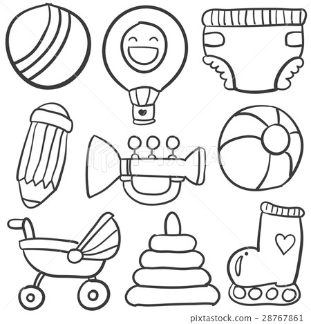 Doodle of object baby collection 28767861