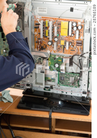 Television repair (blur expression) 28768189