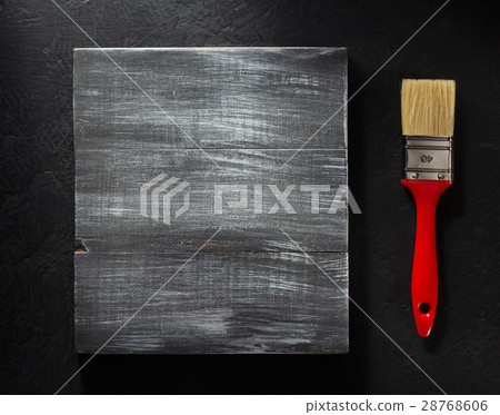 paintbrush and board on black paintbrush and board on black 28768606