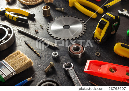 tools and instruments on black 28768607