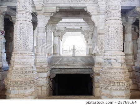 Interior of Ranakpur Temple in Rajasthan, India Interior of Ranakpur Temple in Rajasthan, India 28769164