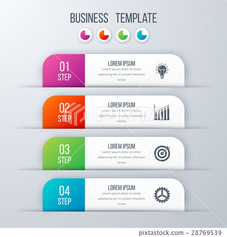 Modern infographics template with 4 options. 28769539