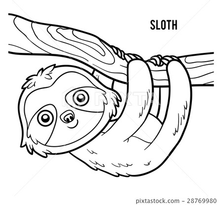 Coloring book for children, Sloth - Stock Illustration [28769980] - PIXTA